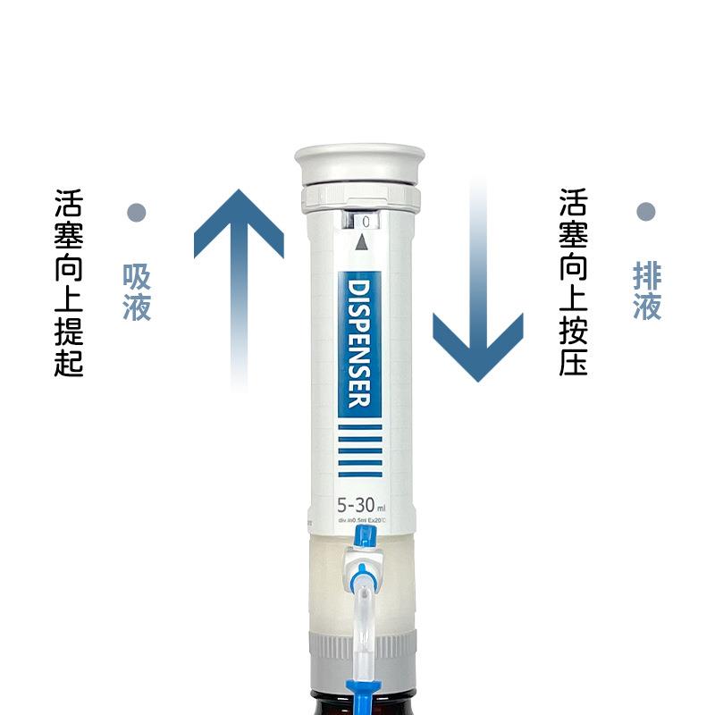 瓶口分液器实验室0.5-50ml大容量定量可调加液瓶液体移液