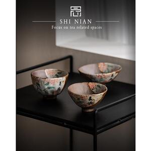 老岩泥烧木茶杯手绘美曼陶瓷茶杯大师茶杯茶杯单杯大