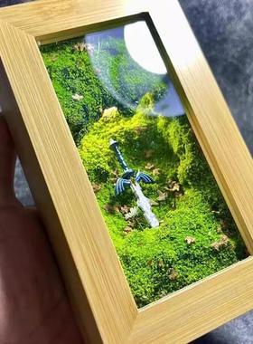 大师之剑书桌摆件充电灯光竹盒创意礼物气氛灯 桌面摆件