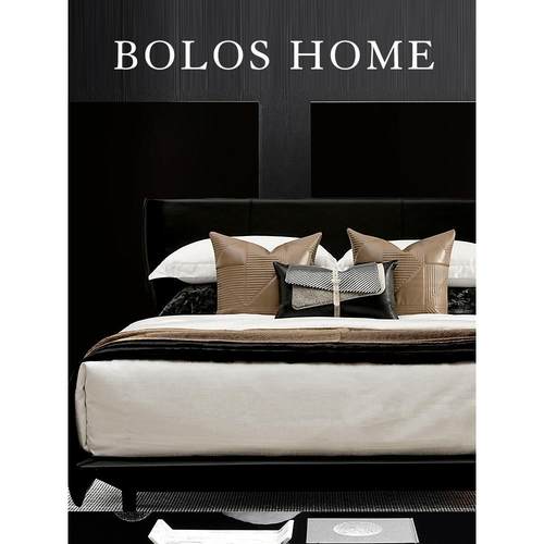 柏洛斯Mystery『木棕』简约现代轻奢咖色抱枕高级感床头枕不含芯