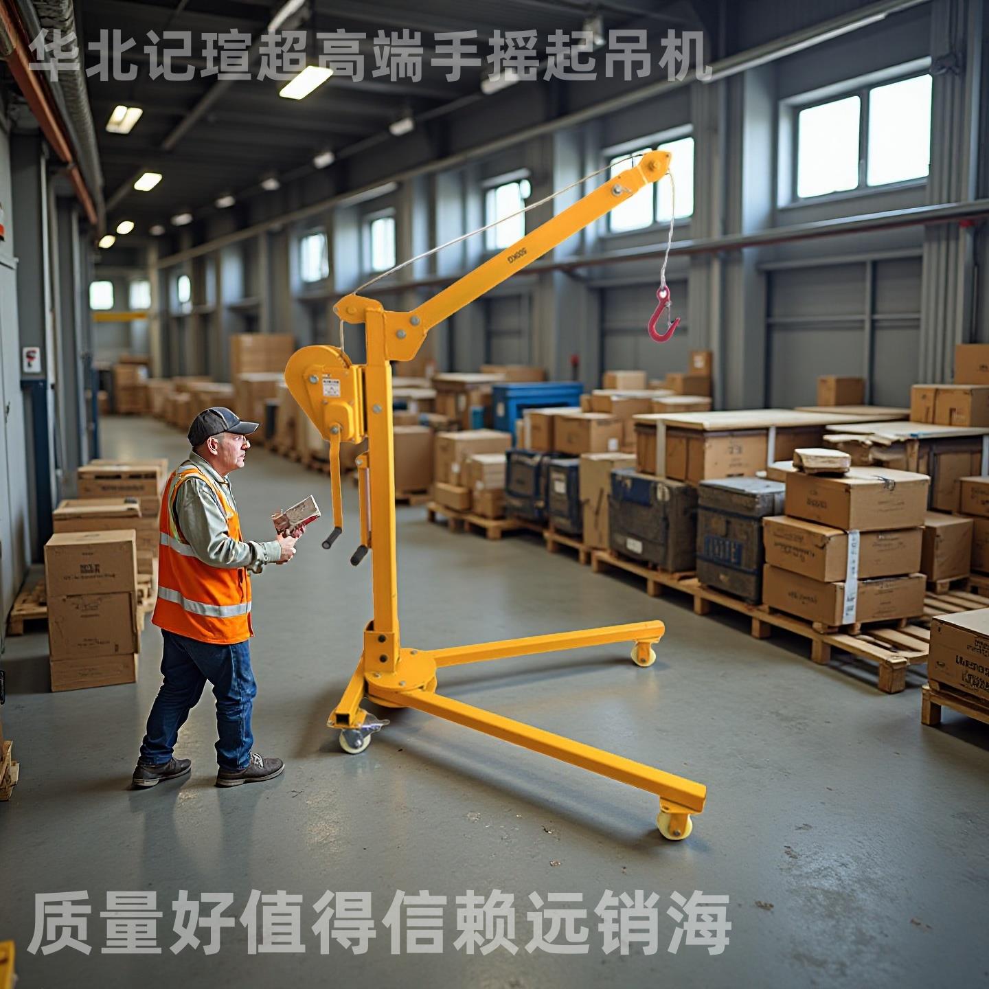 移动小吊机便携式可折叠手摇家用小型电动手推吊机带轮子起重吊架