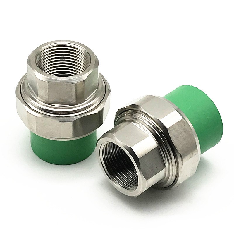 绿色PPR不锈钢外丝活接4分6u分1寸内丝接头20 25 32双头热熔管配