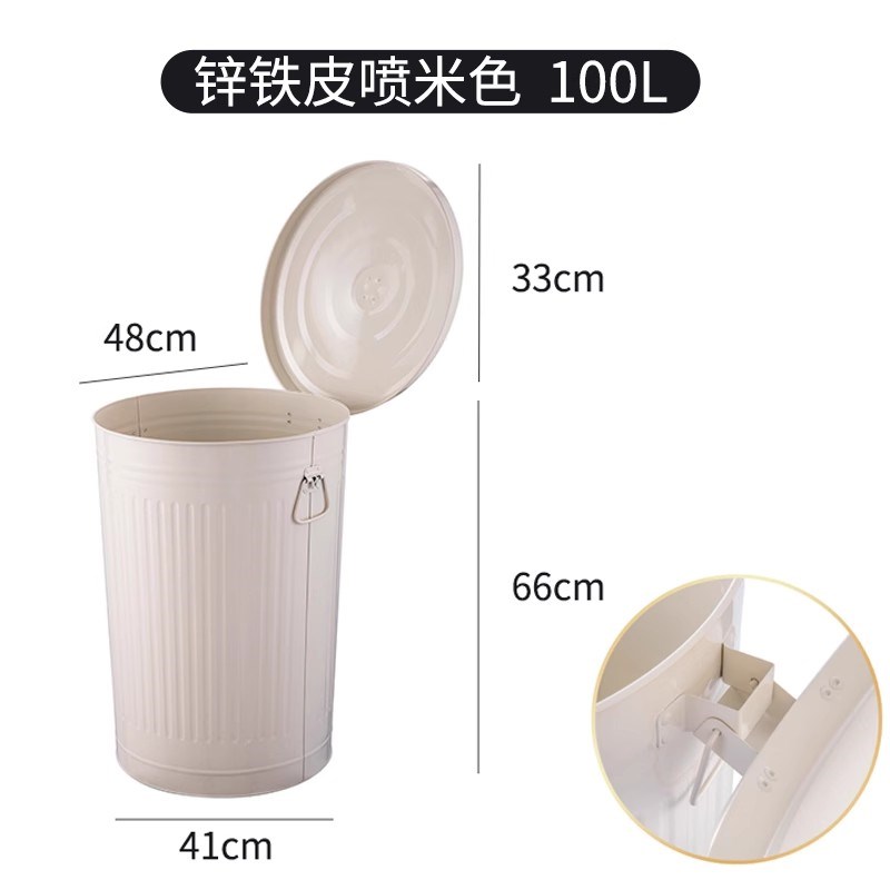 铁桶圆桶烧火收纳带盖密封商用环卫桶家L用工业加厚储物桶厨房