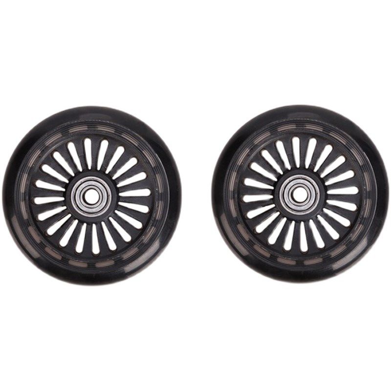 溜遛娃神器儿童手推车通用配件万向D前轮静音后轮子橡胶轮胎刹车