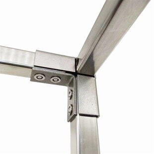 不锈钢方管连接件分体式打孔免y焊接夹片组装接头方钢架子固定三