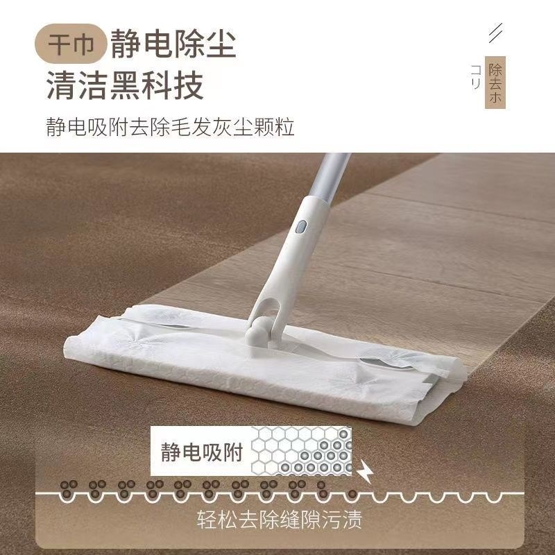 地上专门扫吸头发的扫把清理神器静电除尘纸一次性懒人.拖把免洗