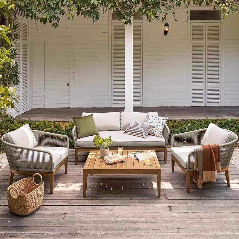 户外沙发庭院柚木藤编室外民宿家具沙发茶几组合阳台露天别墅藤椅,住宅家具,户外沙发,淘宝优惠券,粉丝福利购,淘宝优惠卷