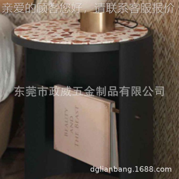 金色茶几形现代极简黑色ZWWJ-cha金属圆厅家用酒店客房茶几办客公