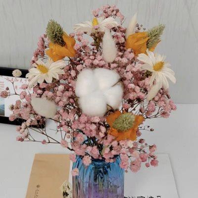 ins永生花满天星搭配干花花束轻奢家居装饰真花天然风干桌面摆件