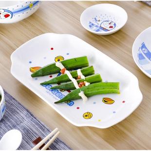 家用骨瓷碗盘子陶瓷餐具小清新简约碗筷碗具套装 卡通陶瓷碗碟套装