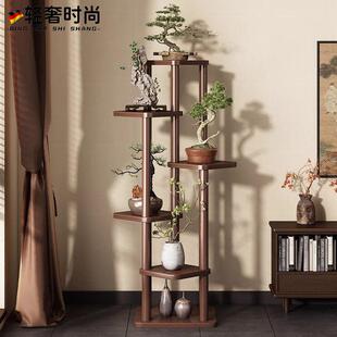 2025新款花台花盆架中式花架子阳台落地式实木多层置物架客厅多肉