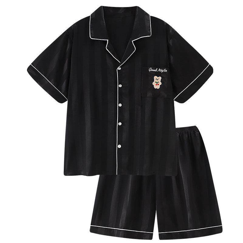 『冰茶摩卡』日系轻奢高级感冰丝睡衣男士夏季短袖可外穿家居服套