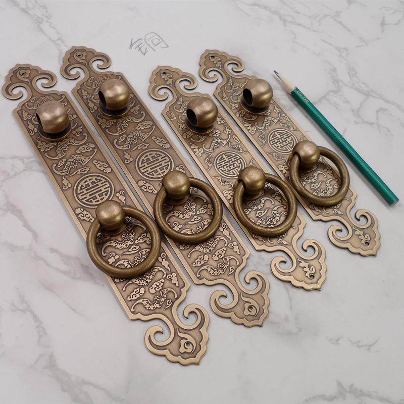 仿古铜配件门条拉手纯铜门环中式门锁古铜色黄铜把手全铜加粗柜门,基础建材,大拉手,淘宝优惠券,粉丝福利购,淘宝优惠卷