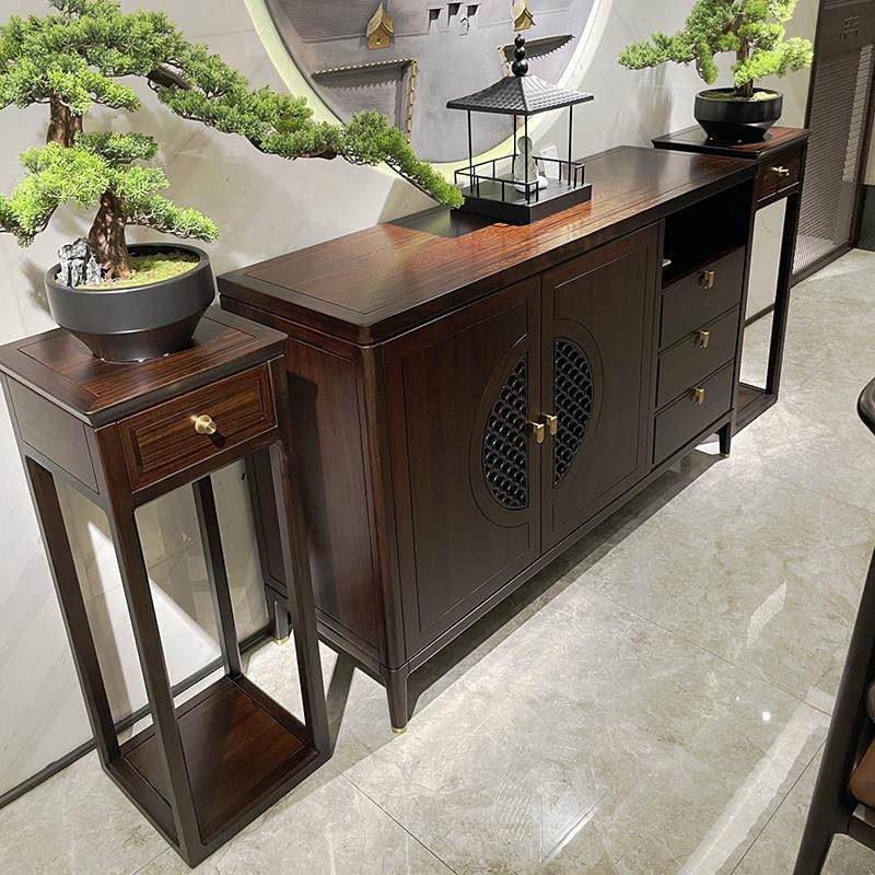 新中式餐边柜乌金实木储物柜客厅隔断装饰玄关置物柜一体靠墙家用,住宅家具,餐边柜,淘宝优惠券,粉丝福利购,淘宝优惠卷