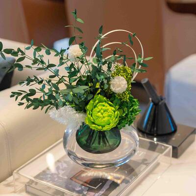 AAA级永生花花束绣球蓬莱松风车果真花客厅茶几装饰摆饰餐桌干 干