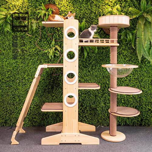 Moko猫爬架猫窝猫树集成大猫屋加宽猫抓板木偶