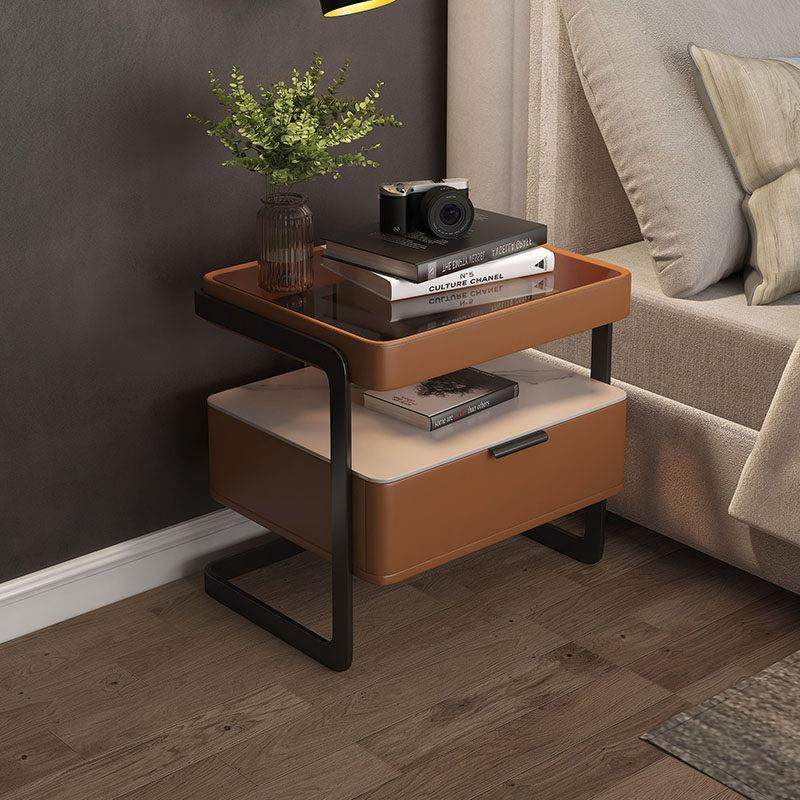 全实木钢化玻璃岩板智能床头柜置物架高级感简约现代主卧家具床边,住宅家具,床头柜,淘宝优惠券,粉丝福利购,淘宝优惠卷