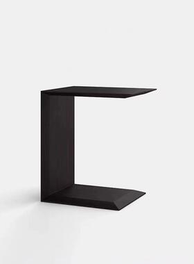 北欧现代简约黑色橡木边几小户型客厅沙发旁边角几轻奢网红款茶几