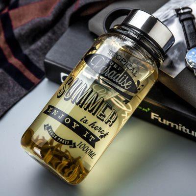 玻璃杯便携大容量水杯创意水瓶车载随手杯子带盖过滤泡茶杯1000ml