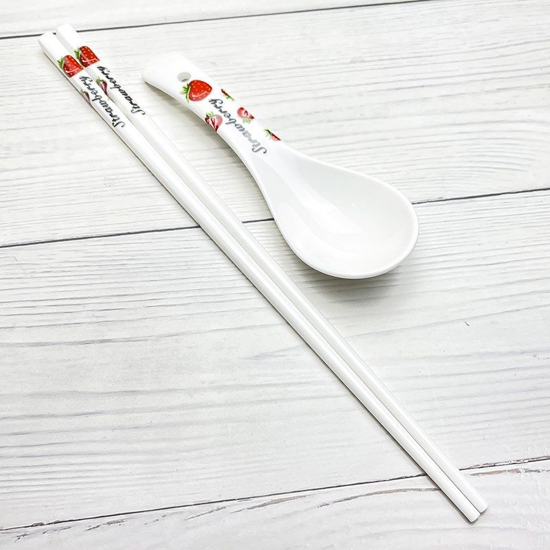 陶瓷餐具筷子勺子可爱餐厅情侣款学生宝宝儿童卡通套装便携单人装,餐饮具,叉/勺/筷套装,淘宝优惠券,粉丝福利购,淘宝优惠卷