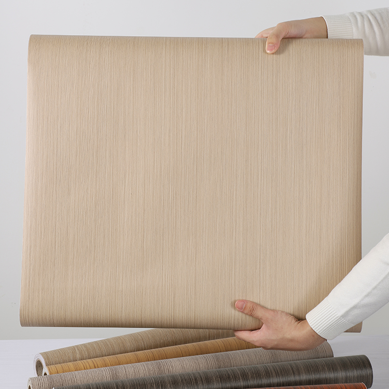 北欧浅色直纹木纹贴纸自粘仿科技木电视柜背景墙T翻新原木饰面贴
