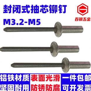 密封型拉钉 千支价 铁铝抽芯铆钉 封闭式 3.2 防水拉铆钉
