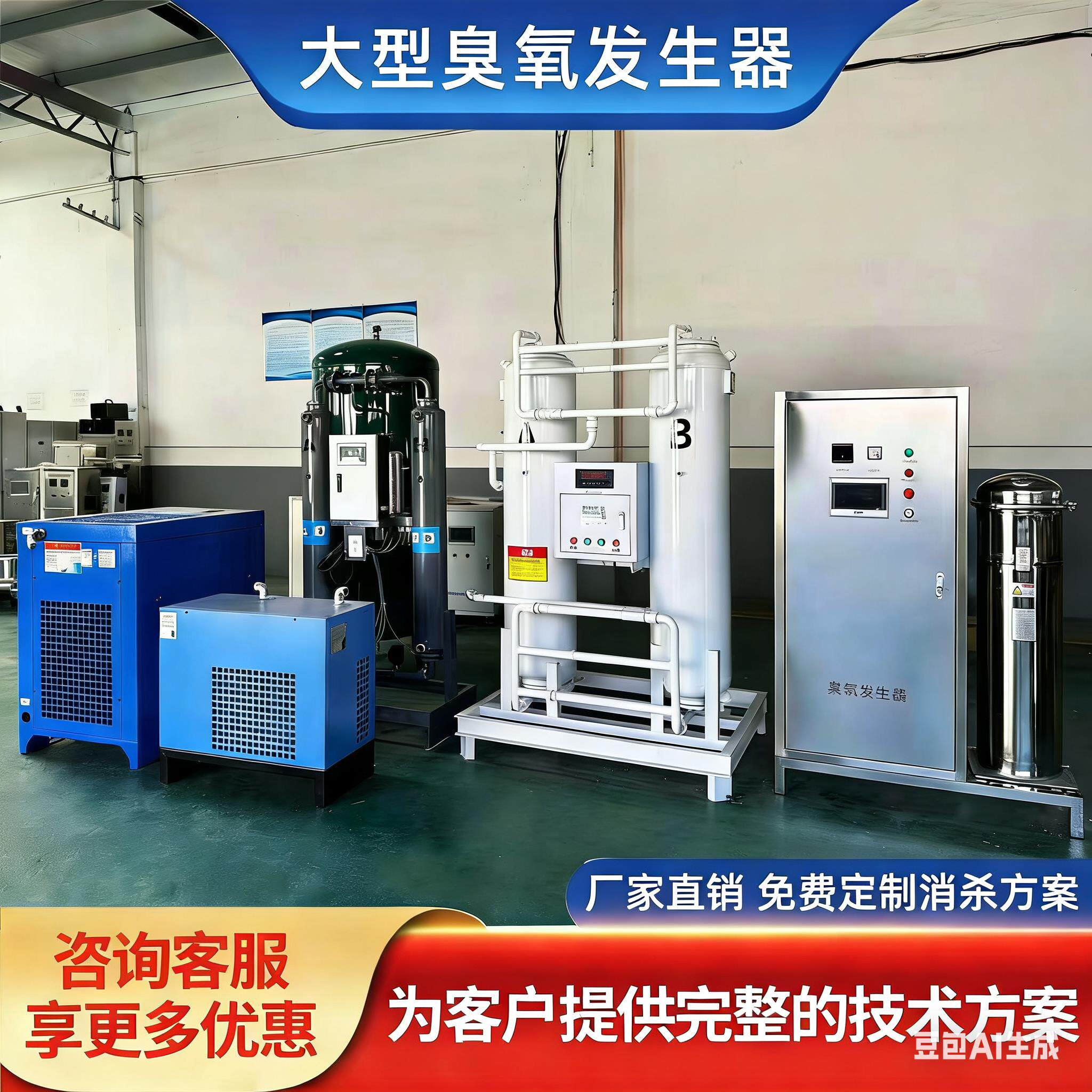 大型臭氧产生器工业级消毒机车间杀菌高浓度水产养殖灭菌臭氧消毒