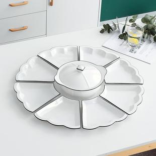 拼盘餐具组合家用团圆聚餐盘创意不规则花边碟子火锅菜盘汤盘套装