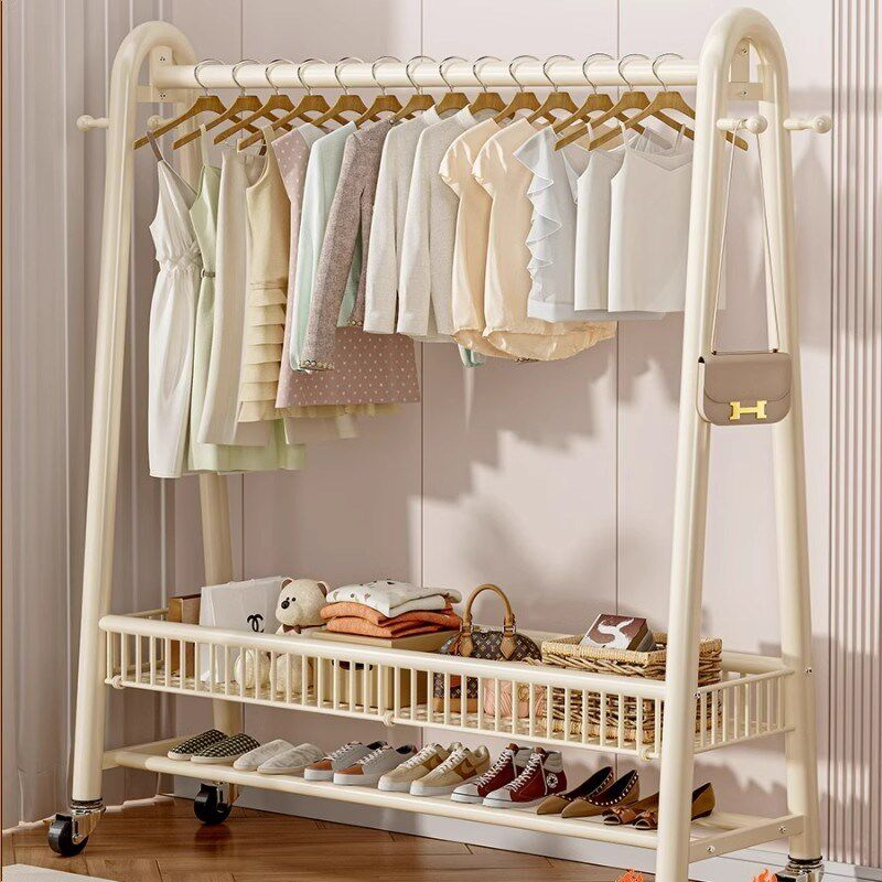 晾衣架落地式卧室家用室内房间衣服C收纳可移动简易挂衣架子衣帽