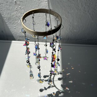 太阳捕手晶体风铃庭院卧室窗户悬挂棱光I镜光之立方水晶捕梦网挂