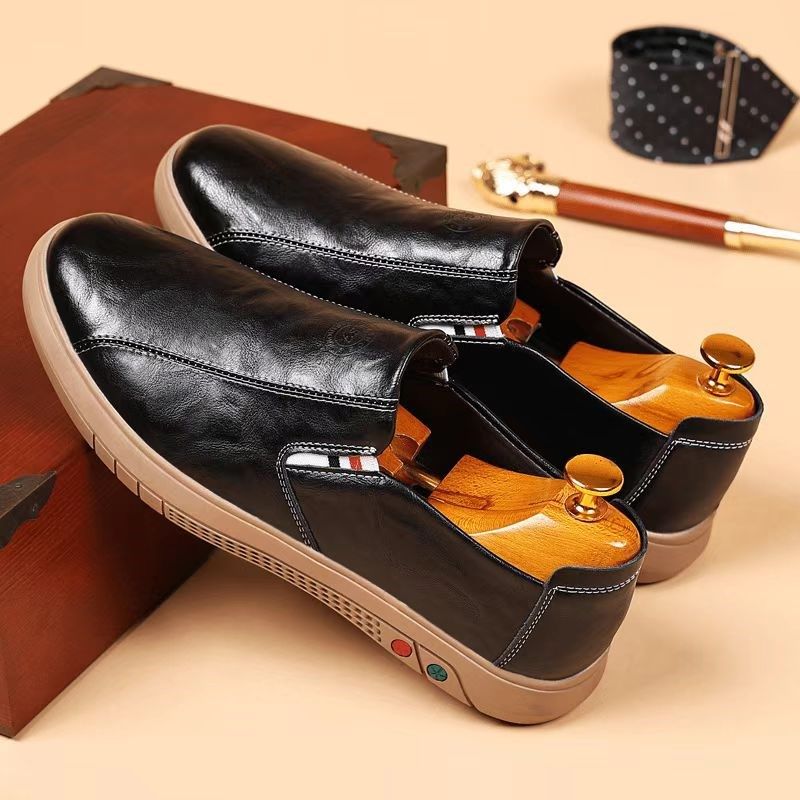 男鞋2025春季爆款真皮一脚蹬男士休闲皮鞋软底舒适透气驾车豆豆鞋,流行男鞋,乐福鞋（豆豆鞋）,淘宝优惠券,粉丝福利购,淘宝优惠卷