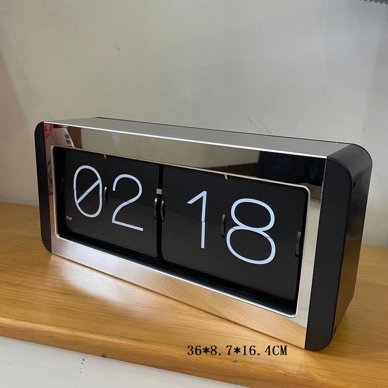 大号翻页钟客厅挂钟创意摆件钟表座钟个性现代机械时钟简约大气钟