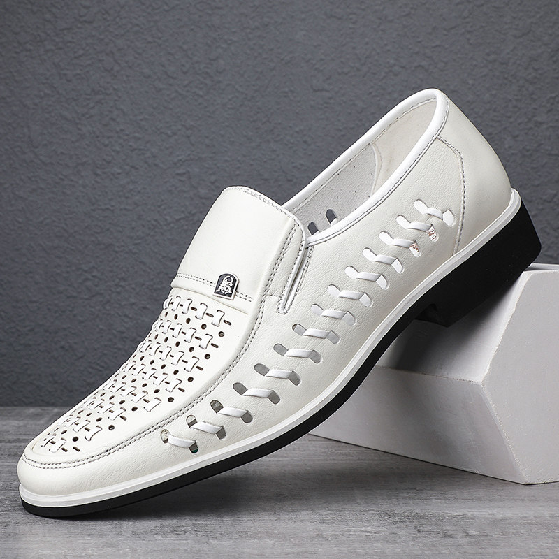 凉鞋男2023新款夏季真皮软底商务休闲凉皮鞋透气镂空洞洞鞋爸爸鞋,流行男鞋,洞洞鞋,淘宝优惠券,粉丝福利购,淘宝优惠卷
