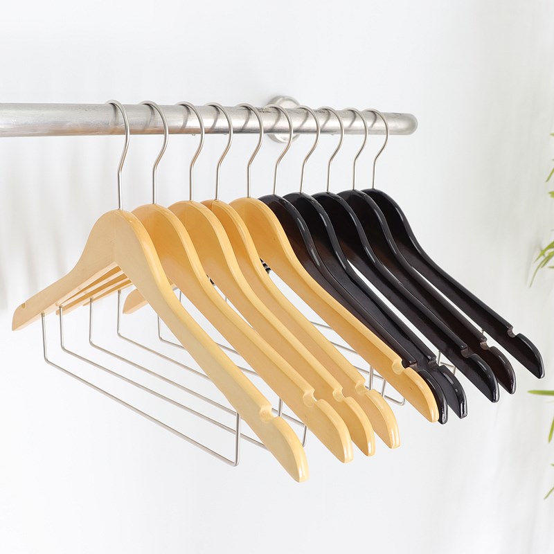 酒店木质衣架挂衣服架子服装店专用实木西装套装家用无痕衣撑裤夹