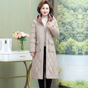 冬季加厚过膝g中长款羽绒棉服黑色女士网红洋气棉衣棉袄女款外套