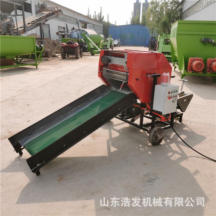 电动青储料草打包机全自动麦秆苜蓿草捆扎机牛羊场麦秆稻草包膜机