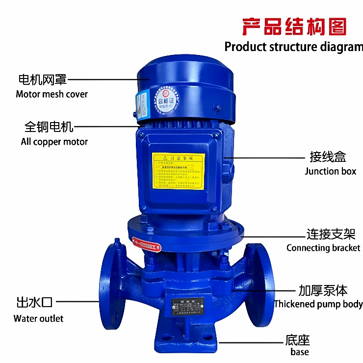 TD125管道循环泵ISG锅炉增压泵IRG管道热水循环泵立式空调循环泵
