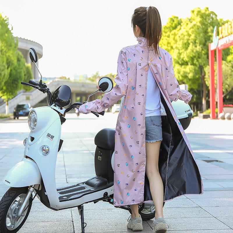 超强黑胶防晒骑电动车防晒衣女全身长款夏手套电瓶车防晒衫