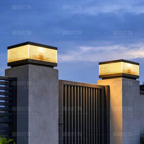 太阳能室外防水柱头灯家用别墅庭院入户大门口两侧门庭柱子围墙灯