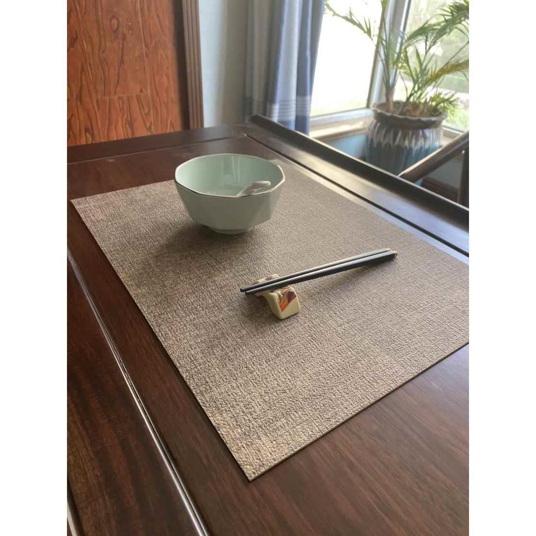 彷亚麻布纹皮革餐垫茶垫免洗纯色轻奢茶桌垫桌旗定制西餐杯垫桌布图片