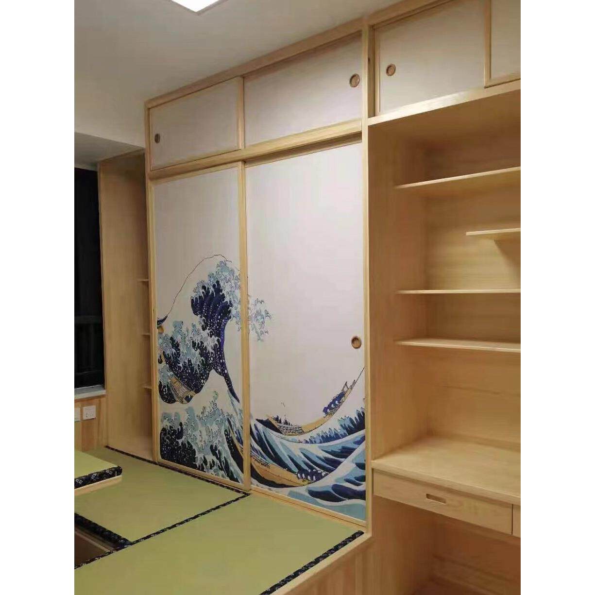 杭州工厂定制松木红橡实木衣柜实木矮柜平板开门拉直器实木调搽色