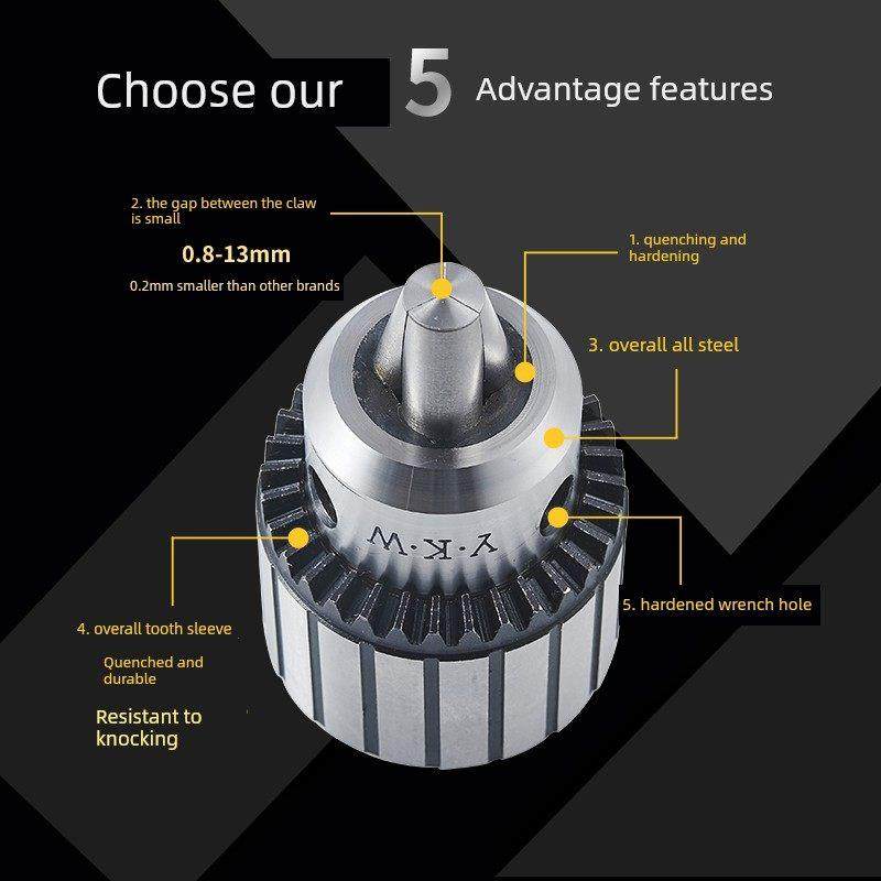 车床高精扳手钻夹头R8柄莫氏锥柄直柄铣床夹头重型钻夹头台钻夹头