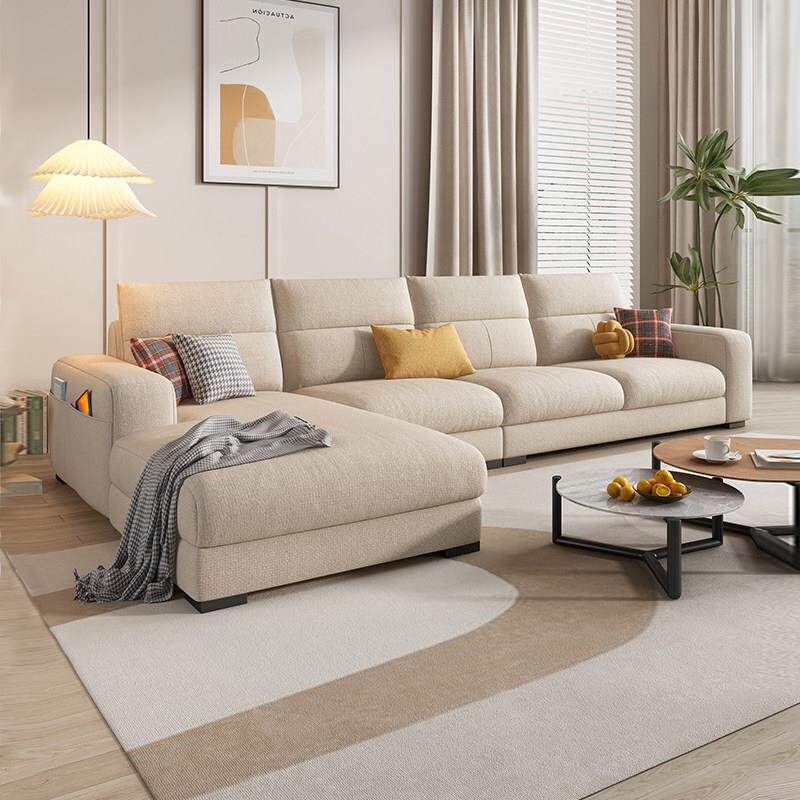 北欧小户型客厅贵妃位沙发现代简约棉麻布艺可拆洗三四人位直排