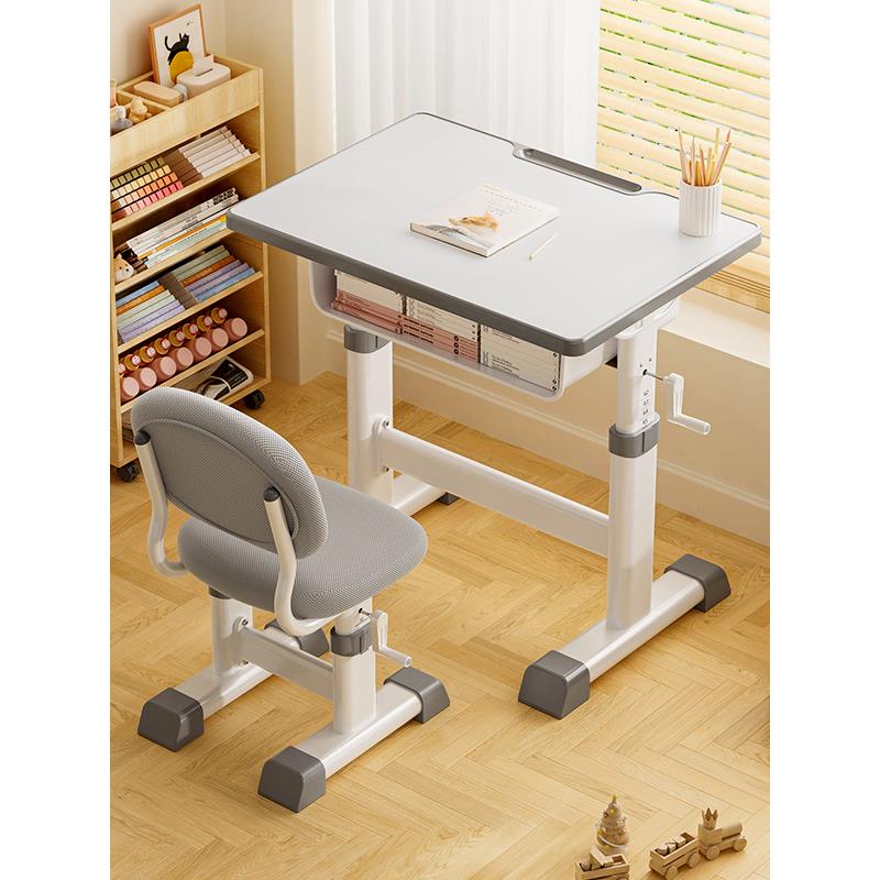 免安装手摇学习桌儿童学习小学生写字家用可升降课桌椅补习培训班