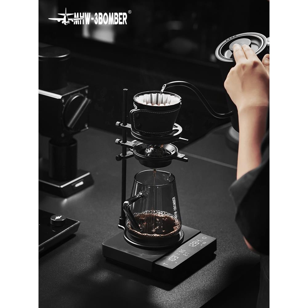 轰炸机小魔方3.0咖啡电子秤意式手冲咖啡豆秤智能称重计时秤黑镜