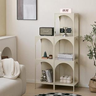 铁艺客厅落地置物架靠墙书架角落书柜杂物收纳陈列架展示柜一体