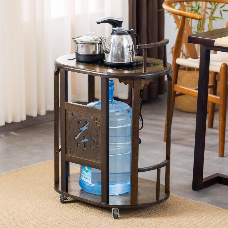 可移动茶台茶桌边柜小茶几烧水壶一体茶水架置物架家用边几竹角几