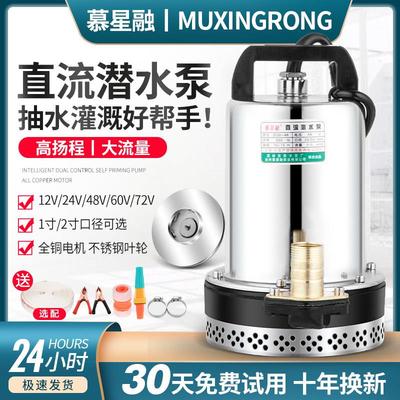 48V电瓶车直流潜水泵12V24V60V72V电动车抽水机高扬程抽水泵农用