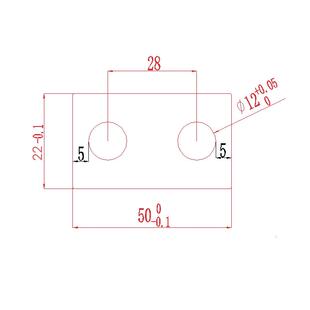 有现货 50*22*12双孔铝型材 铝合金方管 方棒