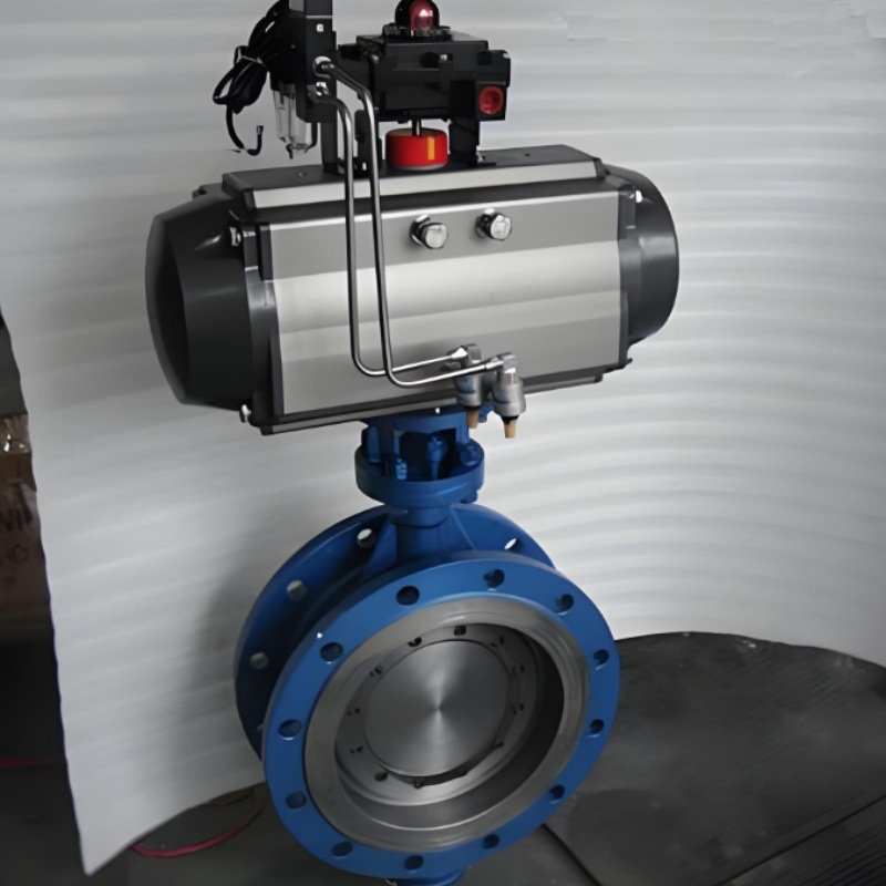 气动三偏心硬密封蝶阀 D643H-16C DN450 三偏心密封单作用双作用